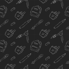 school supplies pattern, education seamless pattern, doodle school seamless pattern, hand drawn education pattern background, doodle school background