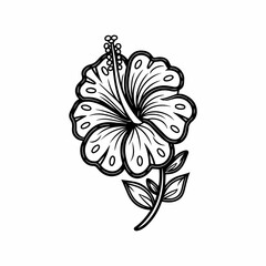 Hibiscus silhouette vector illustration