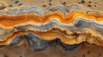 Orange-red sand desert, rock formations and mountains in the background, blue sky above. Dead trees on dry cracked earth - a metaphor for drought, water crisis and global climate change.