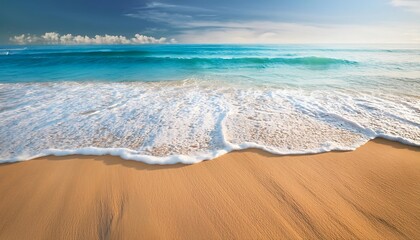 Beach background with sand and waves