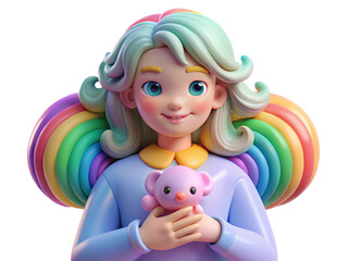Fototapeta premium child angel colored hair