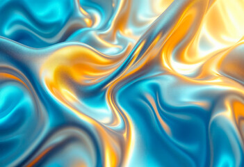 Obraz premium Swirling, abstract composition of warm, golden-yellow hues and fluid, organic shapes, creating a sense of movement and energy.