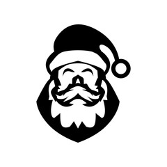 Santa Claus silhouette vector illustration. Santa Claus black icon on white background.
