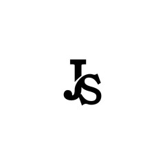 SJ or JS logo letter isolated on white background.