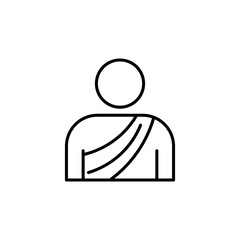 Monk thin line vector icon.