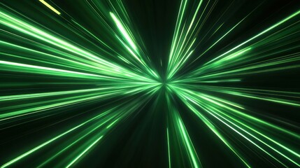 Abstract Green Light Speed Lines