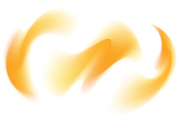 Gradient yellow, orange neon light, blur wave form set, iridescent smooth holographic brush stroke isolated motion element, transparent background. Dream glow abstract dynamic watercolor shapes.