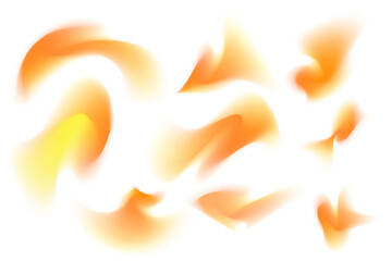 Gradient yellow, orange neon light, blur wave form set, iridescent smooth holographic brush stroke isolated motion element, transparent background. Dream glow abstract dynamic watercolor shapes.