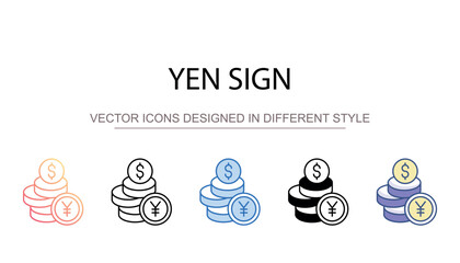 Yen Sign icon design with white background stock illustration