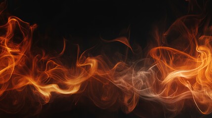 Fototapeta premium Abstract depiction of swirling flames on a dark background.