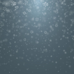Random falling snowflakes PNG . Snowfall dust freeze granules. Snowfall sky white teal blue background. Lots of snowflakes february vector.