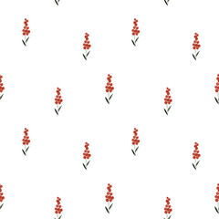 Watercolor seamless pattern of orange berries on white background.Design for textiles, papers, packaging.