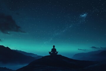 Serene Meditation Under a Night Sky