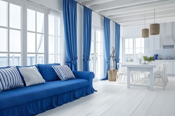 ビーチハウス風の明るく爽やかなリビングルーム | Bright and Breezy Beach House Living Room