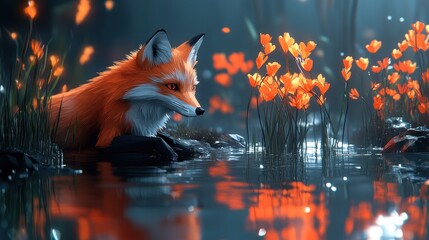 Fox by the Lake