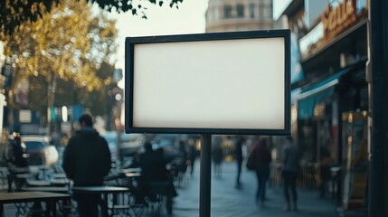 Obraz premium Blank Sign in a Busy Urban Setting