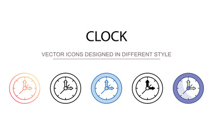 Clock icon design with white background stock illustration