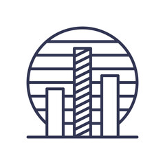 Minimalist bar chart with circular grid, symbolizing data analysis and representation.