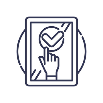 touchscreen tablet hand checkmark icon clip art preview