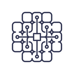 Abstract circuit design symbolizing intelligent connectivity and network integration.