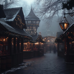 misty morning in the forest