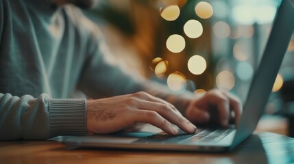 Depicting a remote worker using a laptop to provide online support and consultation, engaging in customer service and telemarketing through a computer