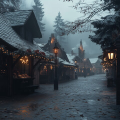 misty morning in the forest