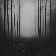 misty morning in the forest