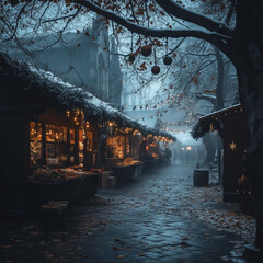 misty morning in the forest