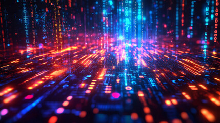 Abstrakcyjne tło danych cyfrowych. elementy technologiczne, analiza danych, tło generative ai 