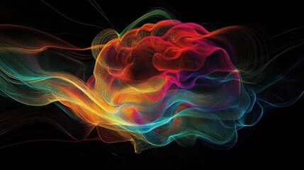 Obraz premium Colorful Abstract Waves of Light and Energy