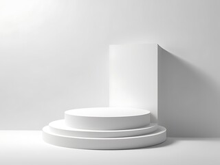 Fototapeta premium Clean white 3d podium scene for product display or mockup