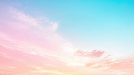 Beautiful pastel sky with soft pink and blue hues, capturing the serene beauty of nature at dusk. Perfect for tranquil backgrounds.