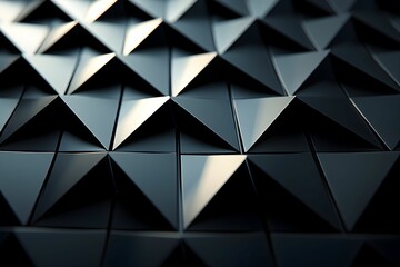 Fototapeta premium Textured black pyramid patterns create a modern design aesthetic
