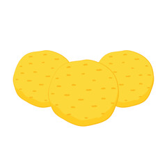 Mozzarella cheese ball vector. Cheese ball on white background. Cheese stretch. Cheese fried.