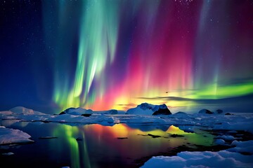 aurora australis over antarctica the night sky is ablaze with co