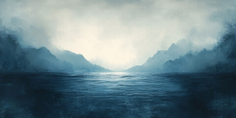 Fototapeta premium A serene blue-gray textured background ideal for calming projects, perfect for meditation, wellness events, or minimalist design. Ample copy space for quotes or messages.