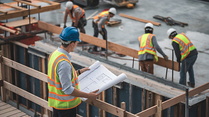 construction workers at work