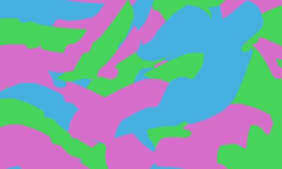 Abstract pattern of vibrant, irregular shapes in light blue, pink, and lime green. contrasting colors create a visually engaging pattern