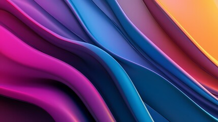 The image is an abstract background with smooth, flowing, and colorful lines of purple, blue, and orange.