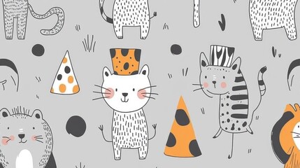 Playful Illustrations of Animals in Fun Patterns