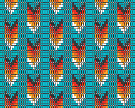 Western Aztec beaded tribal arrows teal Vector Pattern. Colorful native Aztec beads arrows seamless pattern.
