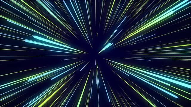 Future hyperspace star travel. Abstract colors light ray on the speed. Explosion in universe. Movements galaxy in infiniti. Warp jump background. Hyperspeed firework. Perspective lines. 3D rendering.