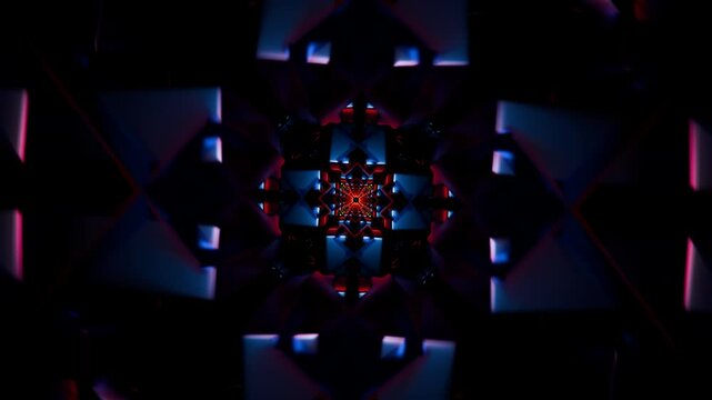 A 3D tunnel of infinite geometry in a mesmerizing, seamless loop