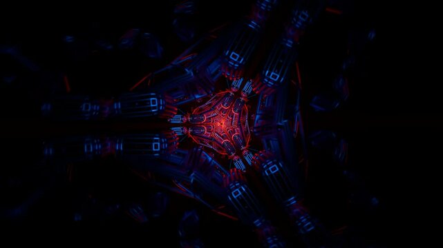 Geometric 3D tunnel, endlessly looping for vibrant VJ visuals