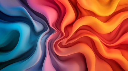 The image is a digital art piece with abstract swirls of blue, purple, red, and orange colors.