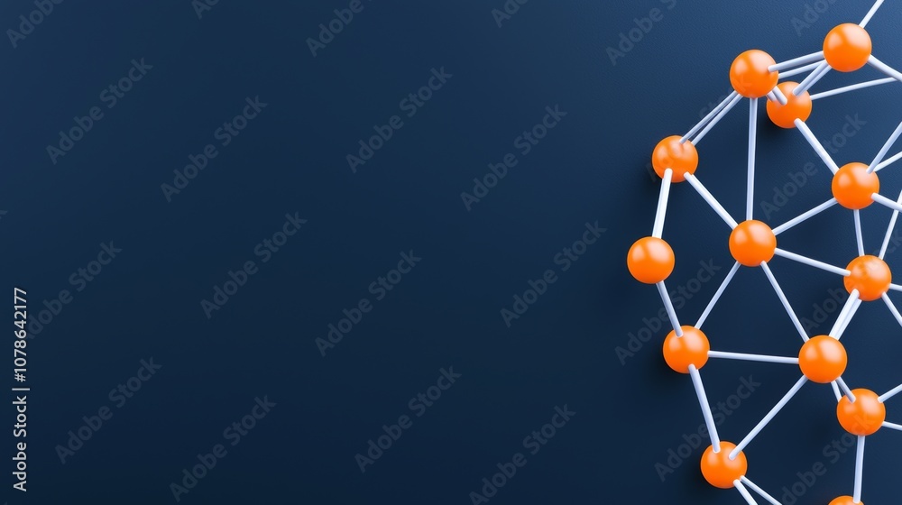 Wall mural dark background with illuminated quantum computer network grid