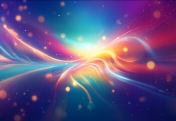 Obraz premium Abstract dark blue and orange background with glowing lines and bokeh.