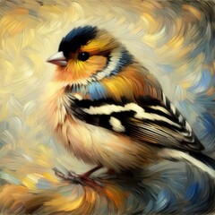 Impressionist Finch A finch's gentle form rendered in soft feath