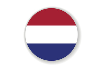Flag of Netherlands. National symbol in official colors. Template icon. Abstract vector background. Round glass light ball, 3D big bubble, sphere
